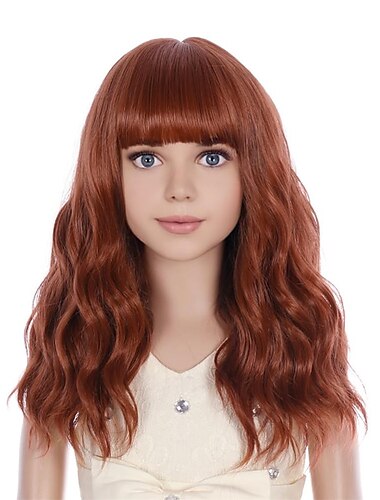  blonde Perücke Kinderperücke kurze gewellte Perücke mit Pony flachsblonde Perücke synthetische Mädchenperücke Cosplay Karnevalsparty Kostümperücke