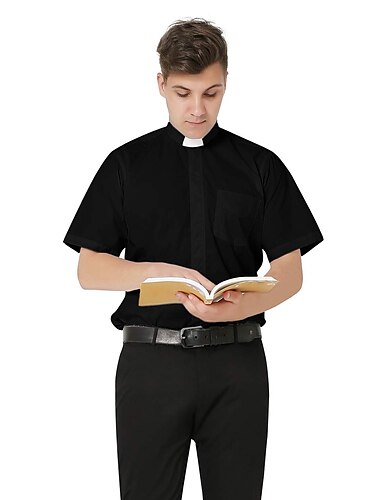  Rétro Vintage Chemise Ren Faire Prêtre Couleur Unie Homme Halloween Carnaval Mascarade Fête / Soirée Adulte Haut