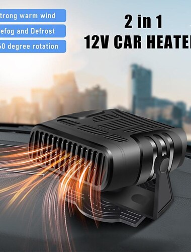  2 IN 1 Car Heater 12V/24V Electric Cooling Heating Fan Portable Electric Dryer Windshield Demister Defroster Fan Car Ornaments