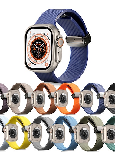  عصابة الرياضة متوافق مع Apple Watchband 38 مم 40 مم 41 مم 42 مم 44 مم 45 مم 49 مم مشبك مغناطيسي ضد الماء قابل للتعديل سيليكون استبدال حزام الساعة إلى iwatch Ultra 2 Series 9 8 7 SE 6 5 4 3 2 1
