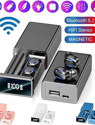  4 χρώματα στερεοφωνικό tws ασύρματο bluetooth 5.2 ακουστικά αδιάβροχα αθλητικά ακουστικά μίνι σε ακουστικά ακουστικά cvc8.0 ακουστικά ακύρωσης θορύβου με μικρόφωνο led κουτί φόρτισης για smartphone