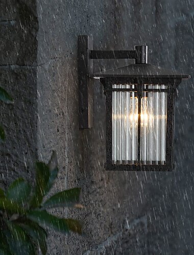  led vegglampe lysarmatur ip65 vanntett antikk vegglampe lanterne utvendig vanntett rustsikker aluminium glass lanterne vegglampe lanterne gårdsplass hage balkong 110-240v