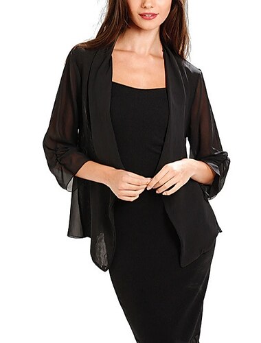  Schals Wickeltücher für Frauen Bolero Wickel der Mutter Einfarbig Elegant 3/4 Ärmel Chiffon Hochzeit Schals Mit Pure Farbe Für kleid hochzeitsgast Herbst