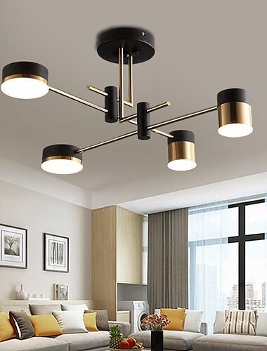  LED-Pendelleuchte, moderne Hängeleuchte aus Metall, 4/6/8 Köpfe, LED-Pendelleuchte, kreative hängende Deckenleuchte in Schwarz für Wohnzimmer, Restaurant, Bar, 110–240 V