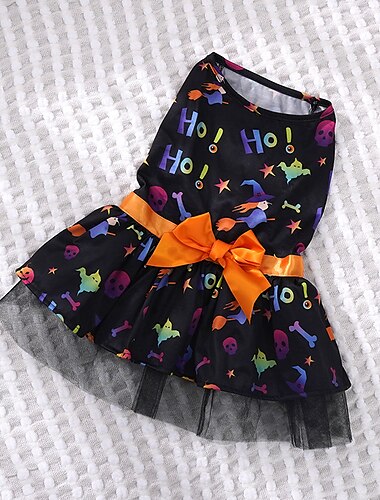  Cachorros Gatos Vestidos Estilo bonito Casual Respirável Macio Lavável Confortável dia das Bruxas Casual / Diário Roupas para cães for Bichon Frise Pomerânia Animais de Pequeno Porte Borboleta Small