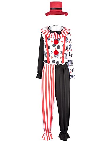  Burleske Clown Faschingskostüme Austattungen Jumpsuit Kinder Erwachsene Unisex Cosplay Lustig Leistung Bühne Festival Karneval Einfaches Karnevalskostüm