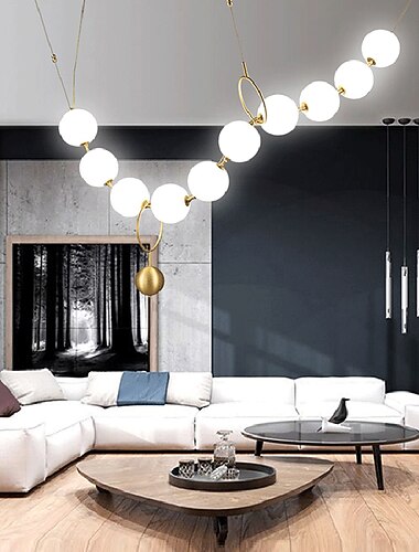  led taklampa dimbar 130cm linjedesign guld metall konstnärlig stil modern stil kontor, butiker snygga målade ytor 110-240v