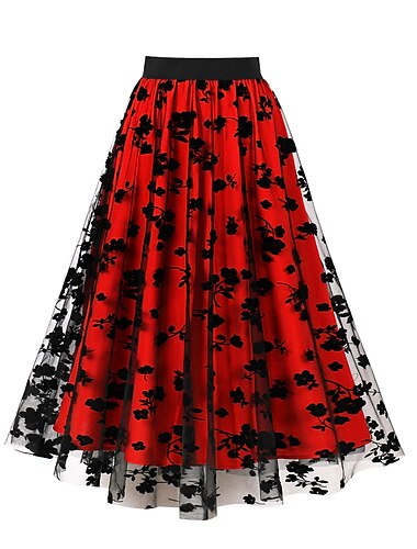  Retro Vintage 1950er Swing-Kleid Halloween-Rock Stickerei Damen Maskerade Alltagskleidung Date Junggesellinnenabschiedsparty Erwachsene Rock Abschlussballkleider