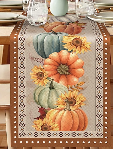  díkůvzdání dýně stolní běžec halloween podzim pytlovina stolní běžec farma vnitřní stůl podzimní dekorace stolní vlajka dekorace pro stolování svatební párty dovolená
