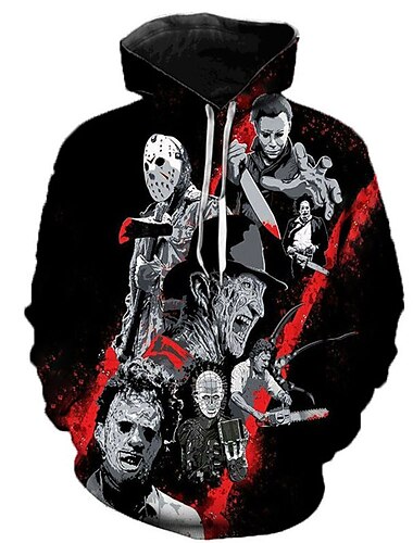  předvečer Všech svatých Zombie Kapuce Tisk 3D Přední kapsa Grafika Pro Pro páry Pánské Dámské Dospělé předvečer Všech svatých Karneval Plesová maškaráda 3D tisk Dovolená předvečer Všech svatých