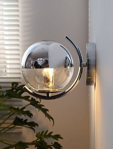 led væglamper kreativt glas nordisk indendørs væglanterne 7,9 tommer sfærisk glas væglampe enkelthoved væglamper soveværelse stue entré vægmonteret lys 110-240v