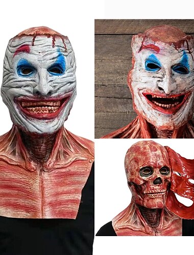  Ghost Rider doppellagige, zerrissene Totenkopf-Joker-Maske, Halloween-Cosplay, gruselige Masken, Horror-Kostüme