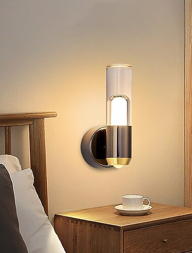  Lightinthebox lámpara de pared LED regulable acrílico 20 cm lámpara de pared de fondo LED moderna sala de estar dormitorio mesita de noche 10 W aplique de iluminación de pared interior de aluminio 1