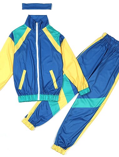  1980年代 ヒップホップ ストリートスタイル パンツ セット ジャケット カーニバルコスチューム ディスコ 男の子 女の子 マスカレード パーティー マスカレード カジュアル／普段着 子供用 上着 パンツ