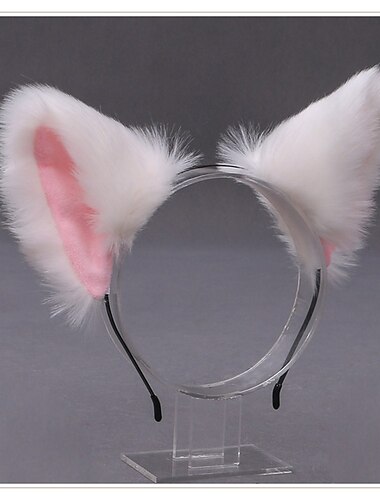  Handmade Plush Lolita Cat'S Ears (Steamed Cat-Ear Shaped Bread) Headband Kc Hair Ornament Animal Ear Headdress Fox Ear Hair Clip