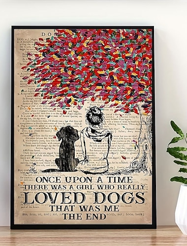  toile d'art mural il était une fois il y avait une fille qui aimait vraiment les chiens qui était moi theprints and posters pictures decorative fabric painting for living room pictures no frame