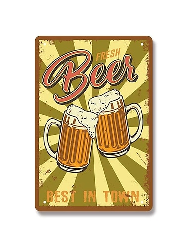  1 Stück Retro-Metall-Blechschild, Bier-Blechschild, Vintage-Bar, Club-Schilder, Wanddekoration, Gemälde, Wandbehang für Heimdekoration, Wandkunst, Metall-Blechschild, 20 x 30 cm/8'' x 12''