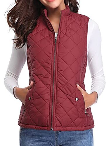  Damen-Wanderweste, ärmelloses Oberteil, Outdoor, thermisch, warm, schnelltrocknend, Reißverschlusstasche, weich, Winter, Reißverschlusstasche, sportlich, dunkelgrau, schwarz, weiß, Jagen, Angeln,