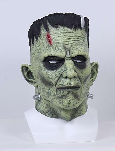  frankenstein Científico Máscara Accesorios de Halloween Adulto Hombre Mujer Gracioso Disfraz de miedo Víspera de Todos los Santos Carnaval Disfraz de carnaval fácil