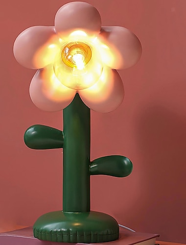  candeeiro de mesa de flor de resina led branco quente 3 cores luz de mesa escritório escritório quarto lâmpada 110-240v