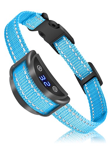  Dog stop barking collar adjustable three modes sound vibration electric shock adjustable sensitivity IP65 waterproof suitable for large medium and small dogs