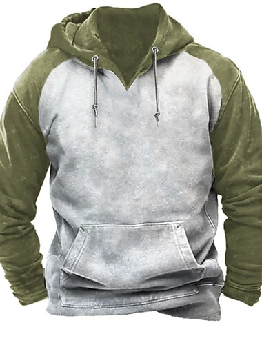  Per uomo Felpa con cappuccio Blu marino Verde Grigio Con cappuccio Color Block Sportivo Giornaliero Per eventi Streetwear Fantastico Informale Primavera & Autunno Abbigliamento Felpe con cappuccio