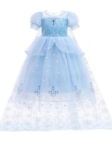  アナと雪の女王 プリンセス エルサ ドレス クローク フラワーガールドレス コスプレ 仮装パーティー 映画コスプレ for 女の子 子供用 こどもの日 マスカレード 結婚式 結婚式のゲスト
