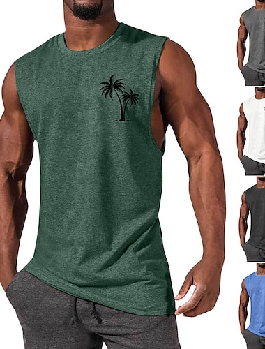  Ανδρικά Τοπ γιλέκου Αμάνικο μπλουζάκι για άντρες Γραφική Φοίνικας Στρογγυλή Ψηλή Λαιμόκοψη Ρούχα 3D εκτύπωση Καθημερινά Αθλητικά Ιμάντες Στάμπα Μοντέρνα Υψηλής Ποιότητας Μυς