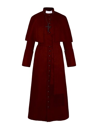 Retro Vintage Mittelalterlich Mantel Halskette Trenchcoat Ren Faire Hexe Pestdoktor Priester Einfarbig Herren Steampunk Walpurgisnacht Halloween Karneval Maskerade Party / Abend Bühne Erwachsene