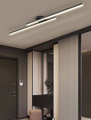  minimalistisk taklampa lång list semi infälld taklampa, moderna ljuskronor linjära taklampor för vardagsrum sovrum hall kök endast dimbar med fjärrkontroll 110-240v