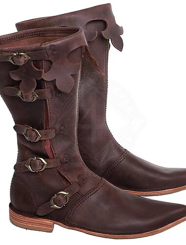  Retro / vintage Medeltida kostymer Renässans Knähöga Stövlar Turn Shoes Pirat Viking Vikingar Ranger Alven Maskeradkläder Herr Keltiskt Pirat Kunglig Halloween Karnival Maskerad Karnival Prestanda