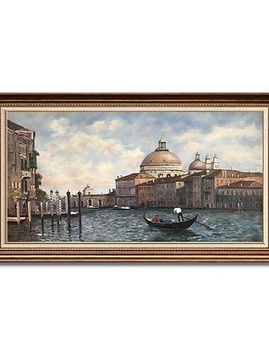  手作り油絵キャンバス壁アート装飾有名なヨーロッパの大運河水構造風景家の装飾用ロールフレームレス未延伸絵画
