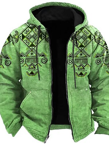  Herren Stammes Ethnisch Hoodie Sweatshirt Kapuze Hoodies Pullover Kapuzenpullover mit Reißverschluss Langarm Sweatshirt mit Kapuze Mit Kapuze Sport 3D-Druck Festtage Urlaub Strassenmode Blau Braun