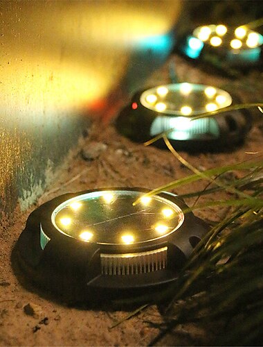  8 stuks 4 stuks 1 stuk 1 W LED-lampen op zonne-energie Padverlichting en lantaarns Op Zonne-Energie Waterbestendig Decoratief Warm wit Wit 1.2 V Buitenverlichting Zwembad Binnenplaats 4+8 LED-kralen