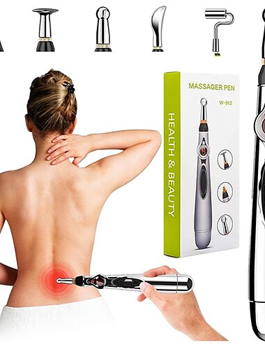  Akupunkturstift 5-in-1 elektronischer Akupunkturstift Meridian-Energieimpuls-Massagestift Multifunktions-Massagestift-Werkzeuge für Massage-Energietherapie Schmerzlinderung 1 x AA-Batterie (nicht im