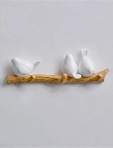  duer vægkrog harpiks fugl kreativ dør nøgle væg frakkekrog knagerække vægdekoration krog nordisk knagekrog veranda bøjle dekorativ krog