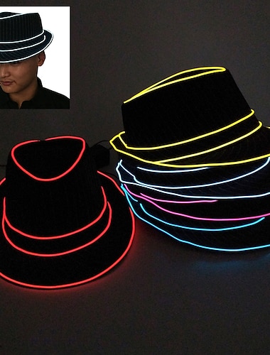  Leuchtender Hut, Gentleman-Performance-Hut, LED-Glühzylinder, Party-Geschenk, Geburtstag, Hochzeit, Kostüm, Weihnachten, Halloween, Zubehör