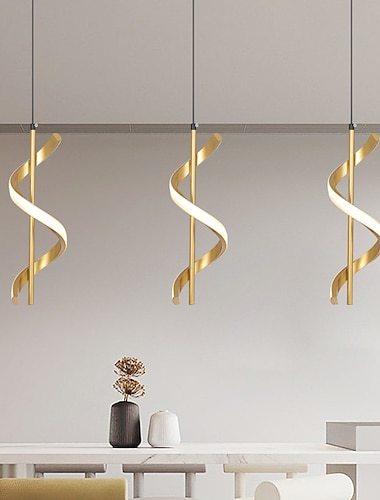 hanglampen geborsteld goud zwart hangverlichting voor keukeneiland,spiraal keukenverlichting plafond,hanglampen keukeneiland,goudmessing hangverlichting,4000k moderne hanglamp,hanglamp 1 pak 110-240v