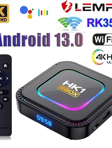  lemfo smart tv box hk1 rbox k8 android 13 8k android tv box luce rgb 4gb 128gb rk3528 wifi6 dual wifi 2023 pk android 12 6k
