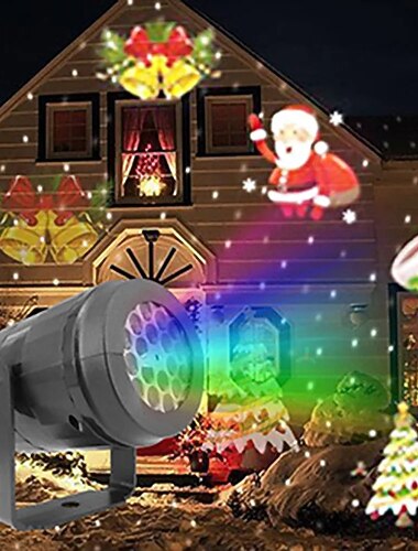  16 mønster juleprojeksjonslys USB-plugg julebryllup festival innendørs og utendørs gårdshage dekorative lys
