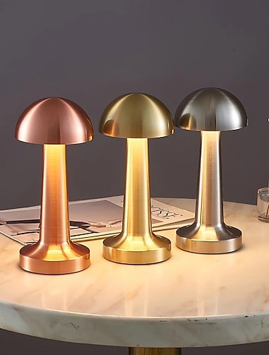  Nordic Modern Mushroom Table Lamp with Iron Touch Switch LED Bedside Lamp for Living Room Bedroom Study Room and Home Office