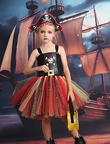  Pirata Disfraz de carnaval Vestidos Traje de cosplay Tutu Niños Chica Cosplay Fiesta / Noche Carnaval Mascarada Disfraz de carnaval fácil