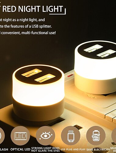  Lampada mini USB a risparmio energetico da 1 pz - luce notturna a LED per laptop, desktop, notebook e power bank - protezione per gli occhi e compatibile 5 V/1 A
