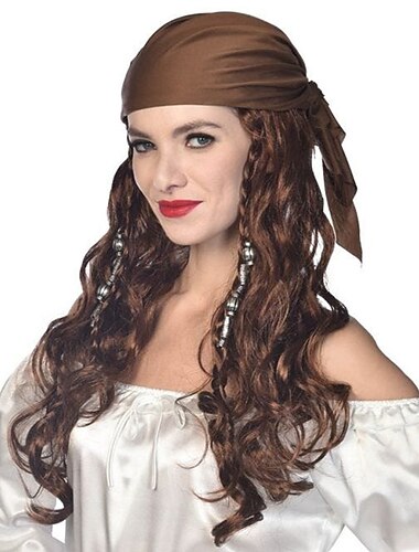  brun piratparykk cosplay festparykker halloweenparykker