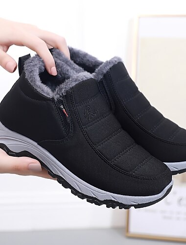  Thermo-Winterstiefel für Herren, wasserdicht – Schlupfdesign mit Plüschfutter und rutschfester Sohle für kaltes Wetter im Freien