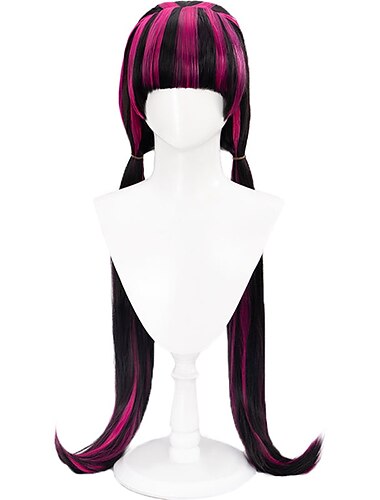  Cosplay paruky Růžová Černá Smíšené barvy Volný Umělé vlasy Dlouhý paruky Dámské paruky Na párty