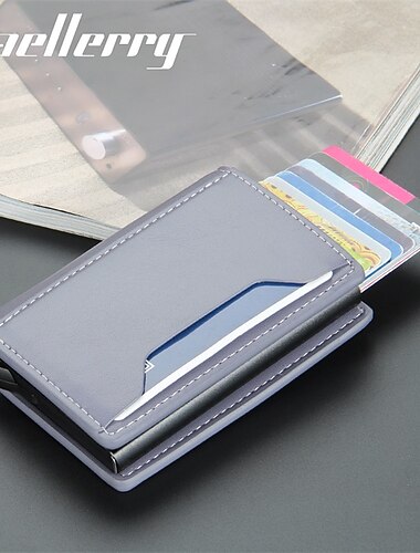  Baellerry pánská hliníková krabička anti-magnetické anti-krádež pouzdro na karty RFID krátké automatické pop-up karty typ ženský kartu set