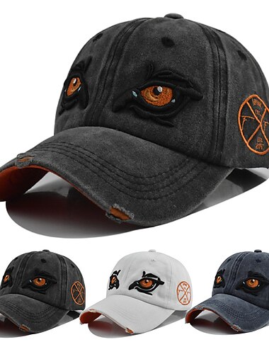  Unisex Cap Basecap Baseballkappe Schwarz Weiß Baumwolle Stickerei Gewaschen Reise Strand Design Outdoor Urlaub Glatt Einstellbar Modisch