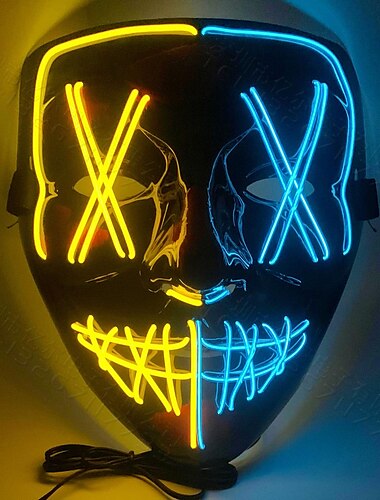  V for Vendetta Žolík Klaun Karnevalová maska Halloween rekvizity LED maska Dospělé Pánské Dámské Legrační předvečer Všech svatých předvečer Všech svatých Karneval Mardi Gras Jednoduchý karnevalov