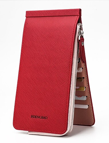  Damen/Herren lange Brieftasche Reißverschlussfach Kartenhalter Clutch Slim Geldbörse Münz-Kreditkarten-Geldbeutel Ticket Kreditkartenbeutel Etui
